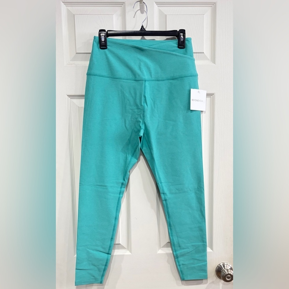 Beyond Yoga Women's XL Spacedye At Your Leisure Teal Blue Green Midi Legging NWT